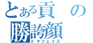 とある貢の勝誇顔（ドヤフェイス）