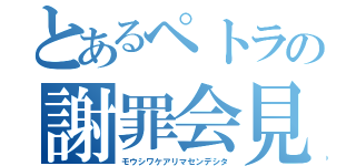 とあるペトラの謝罪会見（モウシワケアリマセンデシタ）