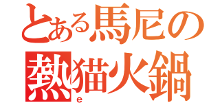 とある馬尼の熱猫火鍋（ｅ）