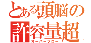 とある頭脳の許容量超（オーバーフロー）