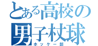 とある高校の男子杖球部（ホッケー部）