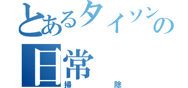 とあるタイソンの日常（掃除）