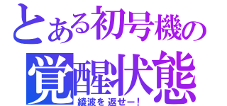 とある初号機の覚醒状態（綾波を返せー！）