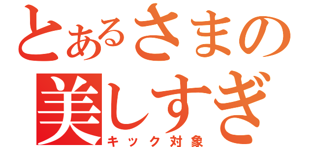 とあるさまの美しすぎる（キック対象）