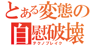 とある変態の自慰破壊（テクノブレイク）