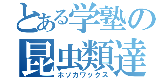 とある学塾の昆虫類達（ホソカワックス）