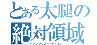 とある太腿の絶対領域（アブソリュートドメイン）