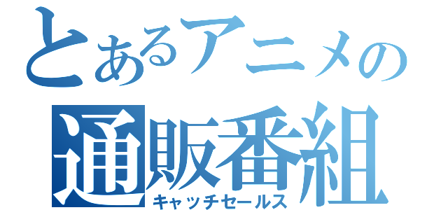 とあるアニメの通販番組（キャッチセールス）