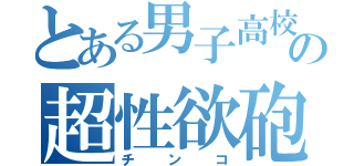 とある男子高校生の超性欲砲（チンコ）