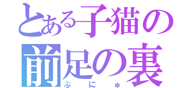 とある子猫の前足の裏（ぷにゅ）