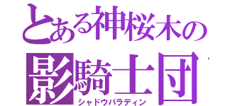 とある神桜木の影騎士団（シャドウパラディン）