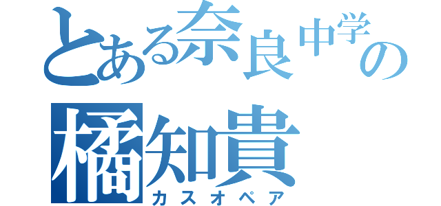 とある奈良中学校２年の橘知貴（カスオペア）