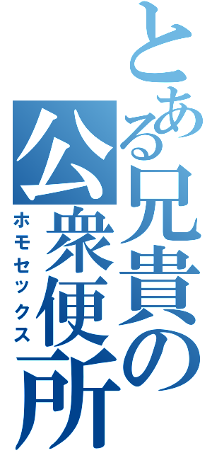 とある兄貴の公衆便所（ホモセックス）