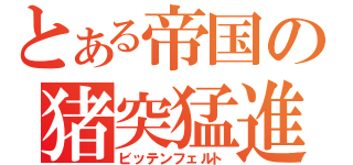 とある帝国の猪突猛進（ビッテンフェルト）