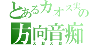 とあるカオス実況の方向音痴（えおえお）