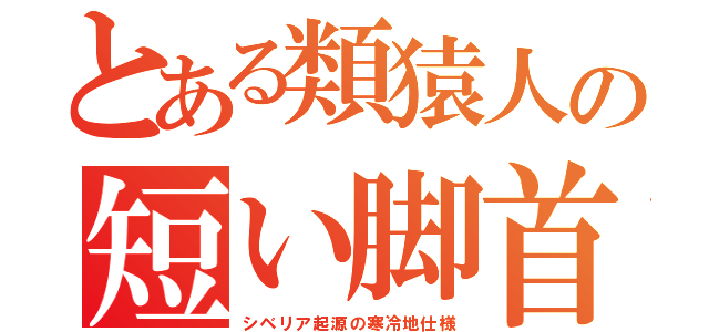 とある類猿人の短い脚首（シベリア起源の寒冷地仕様）