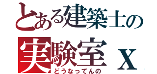 とある建築士の実験室ｘ（どうなってんの）