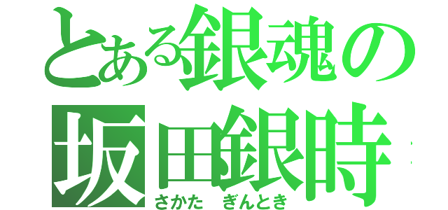 とある銀魂の坂田銀時（さかた ぎんとき）