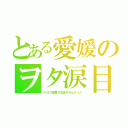 とある愛媛のヲタ涙目（ケロロ軍曹が放送されなかった）