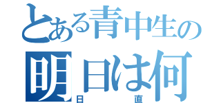 とある青中生の明日は何の日（日直）