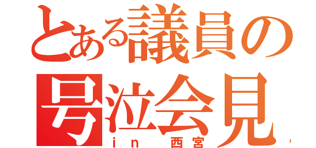 とある議員の号泣会見（ｉｎ 西宮）