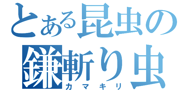 とある昆虫の鎌斬り虫（カマキリ）