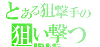 とある狙撃手の狙い撃つ（目標を狙い撃つ！）