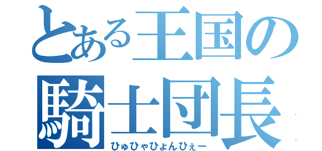 とある王国の騎士団長（ひゅひゃひょんひぇー）