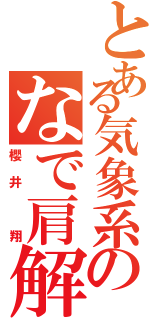 とある気象系のなで肩解説者（櫻井 翔）