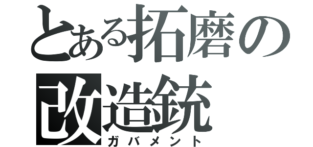 とある拓磨の改造銃（ガバメント）