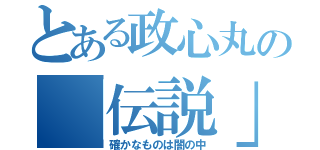 とある政心丸の「伝説」（確かなものは闇の中）