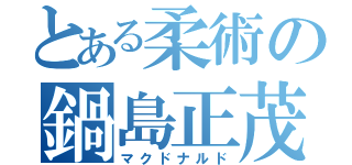 とある柔術の鍋島正茂（マクドナルド）