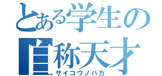 とある学生の自称天才（サイコウノバカ）