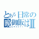 とある日常の晩御飯はⅡ（ヒヤメシ？！）