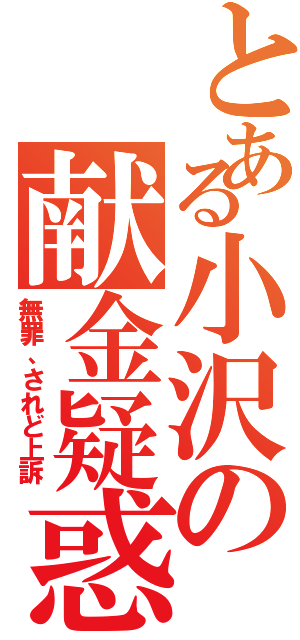 とある小沢の献金疑惑（無罪、されど上訴）