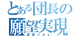 とある団長の願望実現（凉宮ハルヒ）