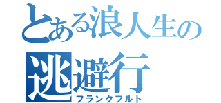 とある浪人生の逃避行（フランクフルト）