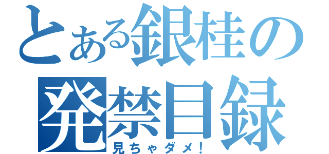 とある銀桂の発禁目録（見ちゃダメ！）