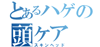 とあるハゲの頭ケア（スキンヘッド）