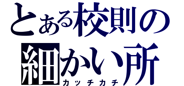 とある校則の細かい所（カッチカチ）