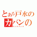 とある戸水のカバンの中身（バックパック）