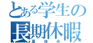 とある学生の長期休暇（夏休み）