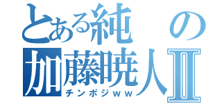 とある純の加藤暁人Ⅱ（チンポジｗｗ）