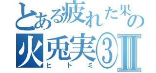 とある疲れた果てた日の火兎実③Ⅱ（ヒトミ）