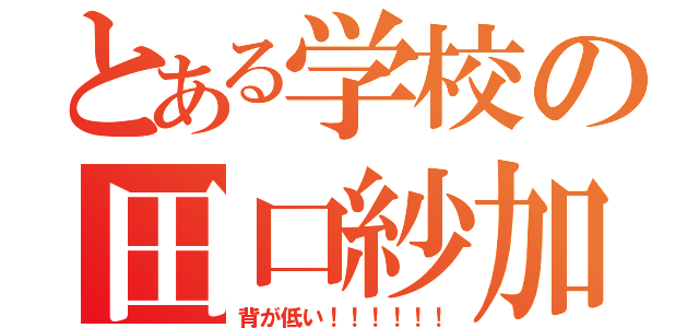 とある学校の田口紗加（背が低い！！！！！！）