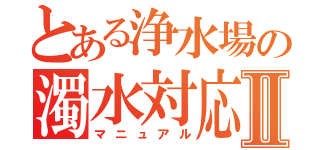 とある浄水場の濁水対応Ⅱ（マニュアル）