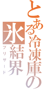 とある冷凍庫の氷結界（ブリザード）