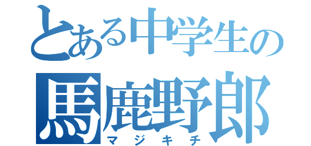 とある中学生の馬鹿野郎（マジキチ）