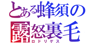 とある蜂須の露怒裏毛酢（ロドリゲス）