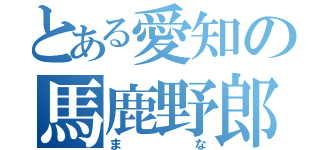 とある愛知の馬鹿野郎（まな）